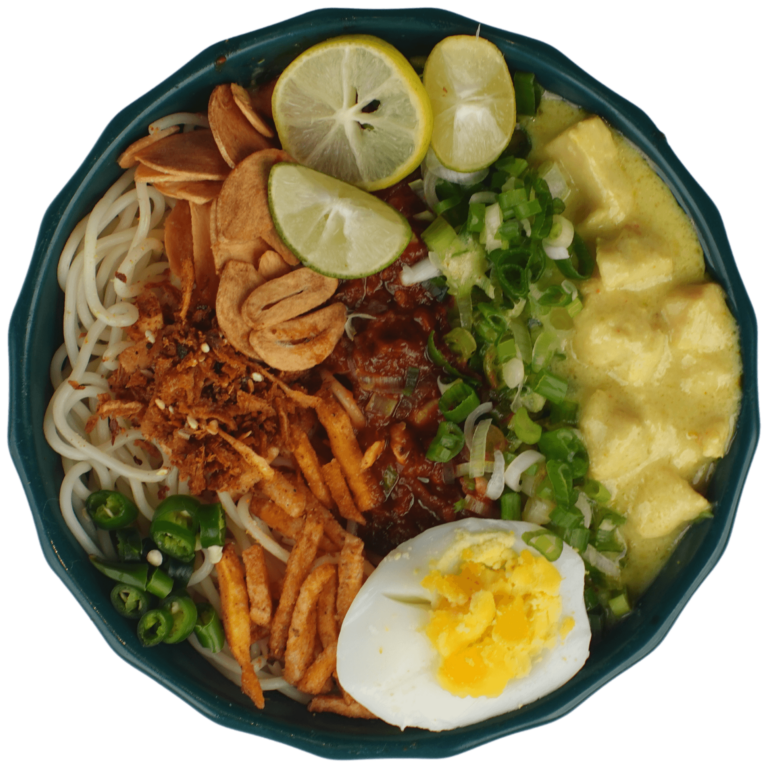 Bowl of authentic Burmese khow suey